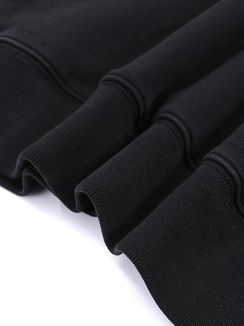 Vintage Black Hooded Sweatshirt with Bold Mouth Design