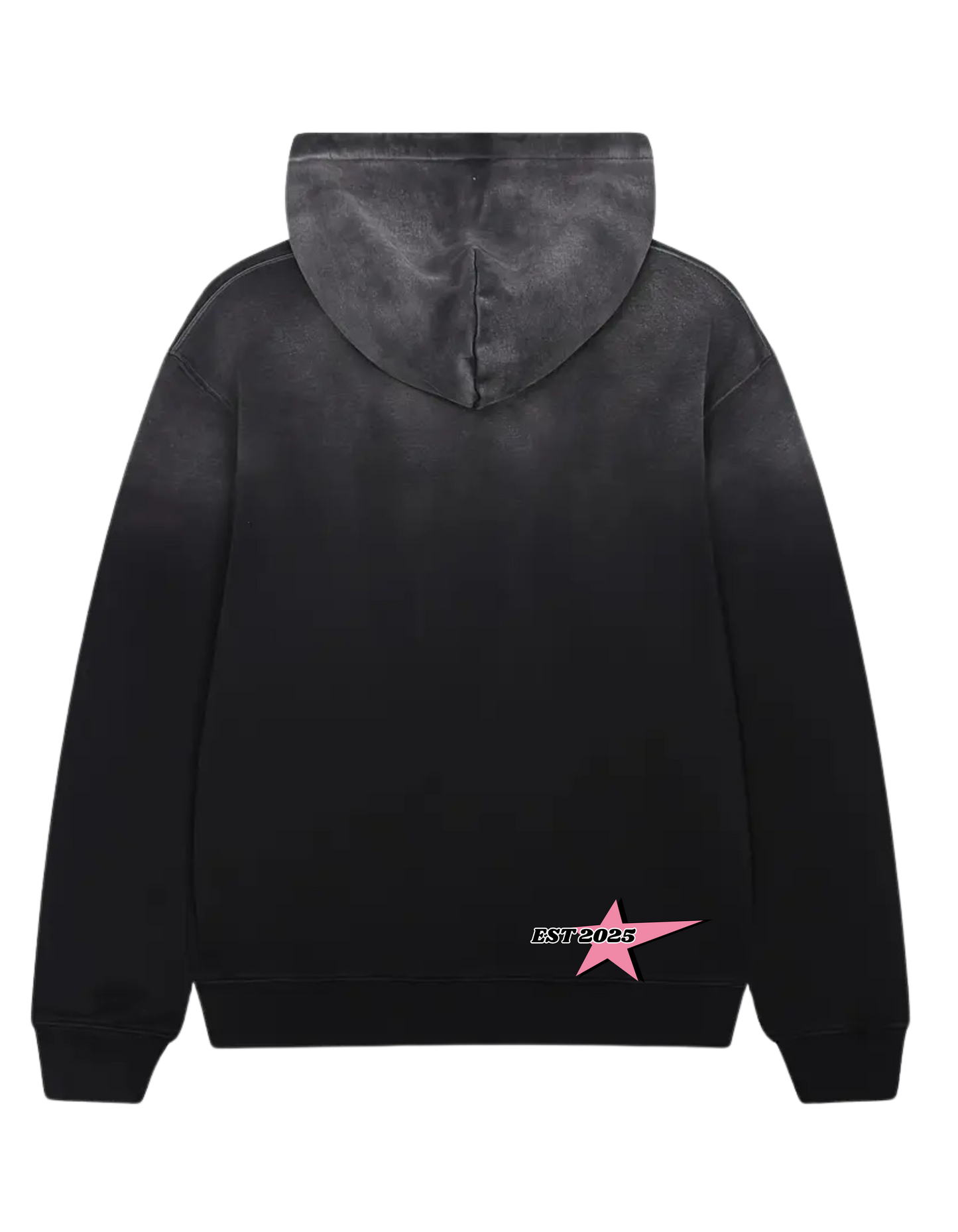 Vintage Black Hooded Sweatshirt with Bold Mouth Design